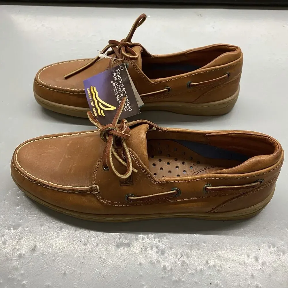 Sperry Top-Sider Authentic Original 2-Eye Boat Shoes Brown Leather Men’s 9.5 NWT